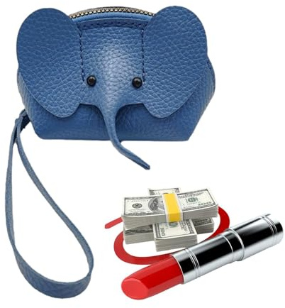 Elefantengeldbörse - Kleine Elefantengeldbörse aus Polyurethan, Schlüsselanhänger mit Reißverschluss, Elefantengeldbörse | Kartenhalter aus PU-Leder, Elefantengeldbörse, Elefanten-Portemonnaie,