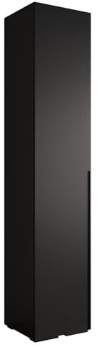 ABIKSMEBLE Inova Armoire à Vêtements - Penderie avec Étagères - Garde-Robe pour Chambre à Coucher, Salon, Couloir - 236,7x50x47 cm - Noir