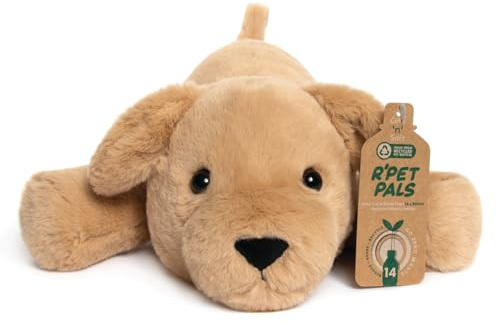 Lesser & Pavey Rpet Pals Muttley Laying Dog Teddy For Kids | Made Up of Recycled Bottles | Stuffed Animal Soft Toys | Ideal For Birthday or Baby Gift