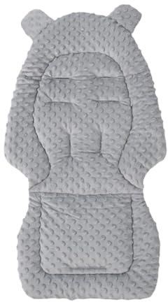 Universal Sitzauflage für Buggys, Kinderwagen, Fahrradanhänger, Baumwolle, Atmungsaktiv, Weich, Einfache Befestigung,Sommer & Winter 80x40cm (Grau)
