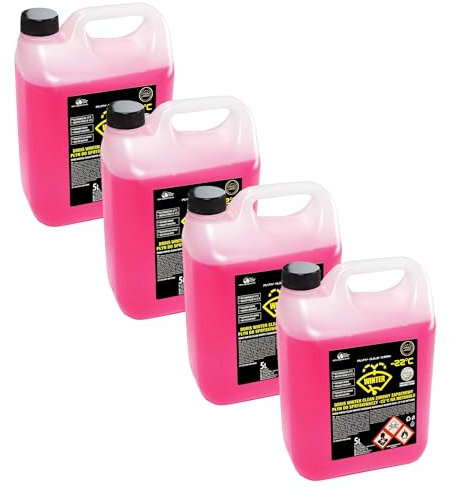 4x Premium Scheibenfrostschutz -22°C 5L | Hochwirksamer Wischwasser Frostschutz | Ideal für Auto und Lkw | Scheibenwaschflüssigkeit für klare Sicht bei Frost und Schnee