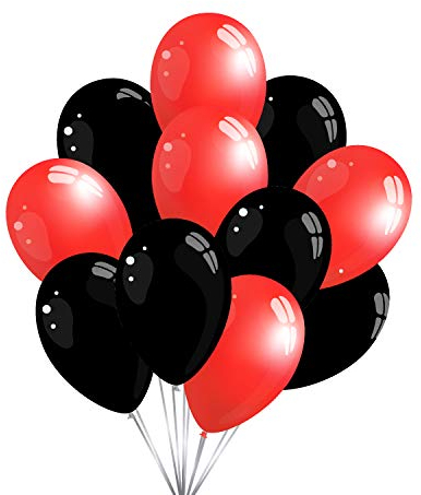 30 Luftballons, je 15 Stück pro Farbe - in verschiedenen Farben - 100% Naturlatex & 100% biologisch abbaubar - twist4 (schwarz/rot)
