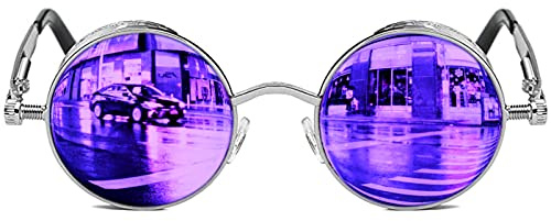 ROCKNIGHT Gothique Steampunk Lunettes de Soleil Polarisées pour Hommes Femmes UV Lunettes de Soleil Métal Plein Cadre