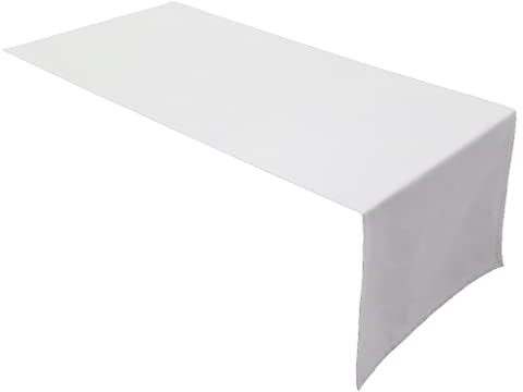 Lemos Home Hochwertiger Tischläufer Tischwäsche aus 100% Baumwolle Kollektion Konzept, Farbe & Größe wählbar (Tischläufer - 45x150cm, Weiß)