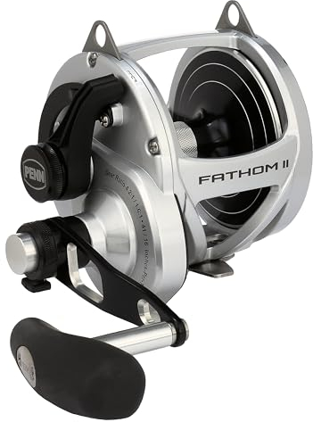 Penn Fathom II Rolle 80LD2 - Rechtshand Multirolle, Hochseerolle zum Meeresangeln, Angelrolle für das Fischen im Salzwasser