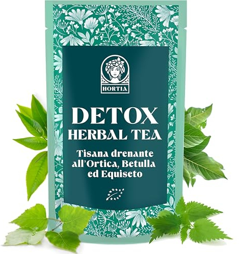 DETOX TEA | Tisana Drenante | Diuretico Naturale a base di Tè verde, Ortica, Betulla e Finocchio | Tonificante e Depurativa | Confezione Regalo Salvafreschezza