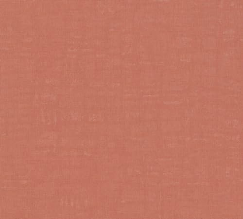 Profhome Carta da parati aspetto tessile 387458-GU carta da parati intissata (TNT) arancione arancio-rossastro rosso-salmone 0,53 m x 10,05 m / 5,33 m2