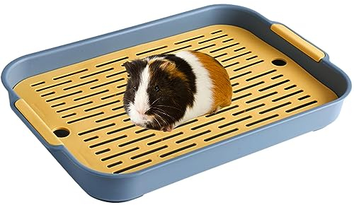 Holdes Kaninchentoilette - Toilettentrainer- mit Ablauf,Heimtierbedarf für Chinchillas, Hasen, Kaninchen, Kätzchen, Meerschweinchen und andere Kleintiere