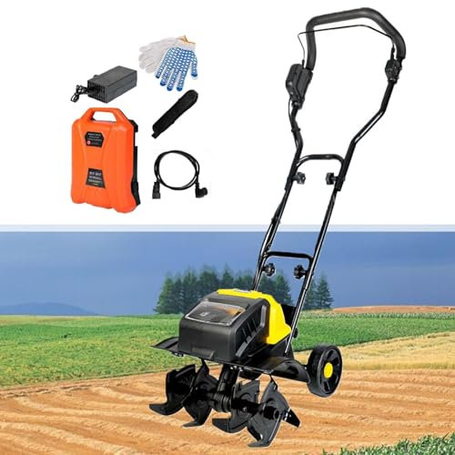 Motoazada eléctrica para jardín, cultivadora, rotocultivador y motocultor, ancho de trabajo de 36 cm, profundidad de 22 cm, freno electrónico, mango plegable, para cultivo de césped, jardín y suelo