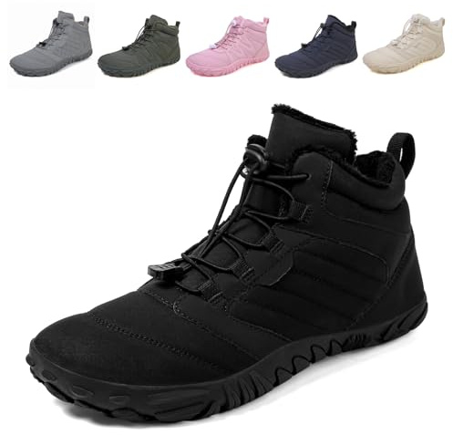 Fadezar Barefoot Boots Men Women Waterproof Snow Walking Boot Warm Fur Lining Barefoot Shoes Anti-slip Hiking Shoes
