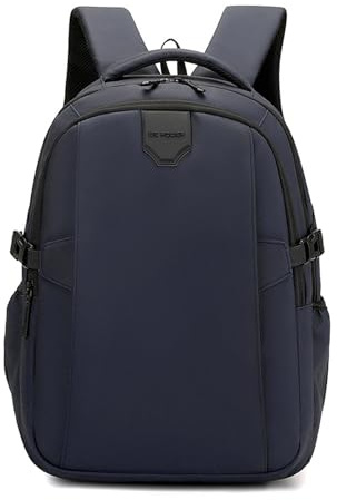 FANDARE Män laptop ryggsäck handväska vattentät PU-film skolryggsäck handbagage butik arbete mångsidiga skolväskor för fritid resor dagsryggsäck högskola stor kapacitet dagryggsäck, Mörkblå, L