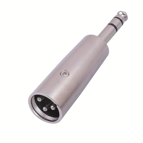 CABLEPELADO Adaptador XLR Estéreo 3 Pin Macho - Jack 6.35 Macho | Adaptador XLR a Jack | Apto para mezcladores, micrófonos, amplificadores, Ecualizador, teclados, Guitarras, Piano eléctrico, etc