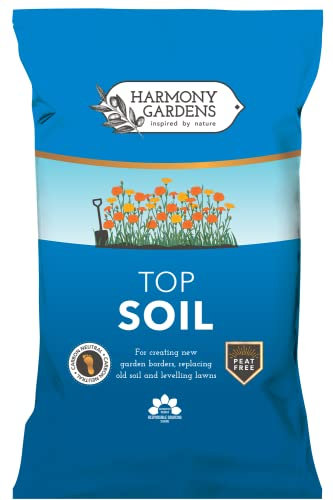Harmony Gardens Top Soil (25L) | Peat-free Carbon Neutral Soil For Grass Seeding, Lawns, Raised Beds & Borders