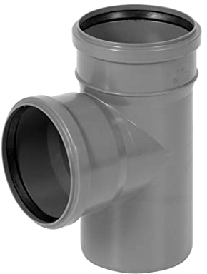 KNM TRADE HT-Abzweig DN 110 90° – T-Stück PP grau für Abwasser innen