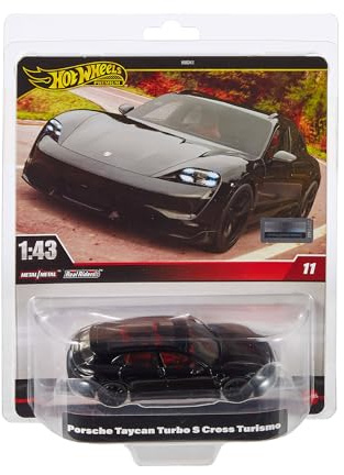 Hot Wheels Premium Porsche Taycan Turbo S Cross Turismo , 1:43rd Scale Vehicle, Officially Licensed Replicas for Adult Collectors, Real Riders Tires, Metal/Metal Body & Chassis, HWT10