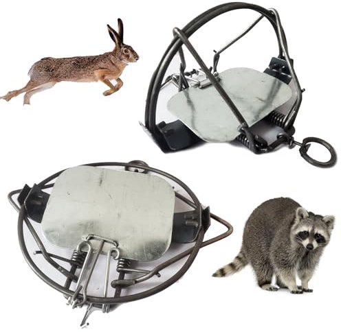 Paquete de 2 trampas medianas y pequeñas para animales de caza, herramientas de caza, trampas potentes de alta sensibilidad (13 cm, 2 unidades)