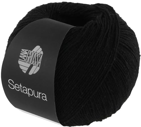 LANA GROSSA Setapura | Angenehm weiches, mattes Seidengarn | Handstrickgarn aus 100% Seide | 50g Wolle zum Stricken & Häkeln | 200m Garn FB16