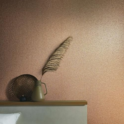 marburg Carta da parati effetto tessuto, struttura ruvida, marrone, tinta unita, per soggiorno, camera da letto, cucina, 10,05 x 0,70 m