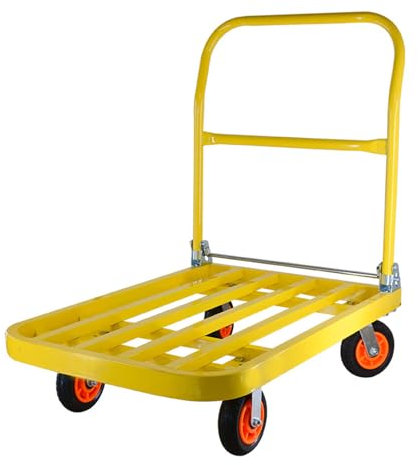 Transportvagn – vikbar – upp till 200 kg lastkapacitet – plattformsvagn – transporthjälp med hjul/paketvagn/hopfällbar vagn av aluminium (120 cm)