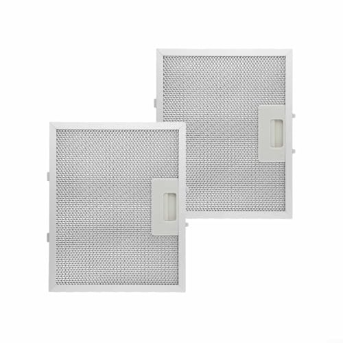 Emiif Filtro de campana extractora de 210 x 250 x 9 mm, ventilación de malla para campanas extractoras, filtración de grasa de 5 capas, filtro de aluminio plateado, fácil instalación (paquete de 2)