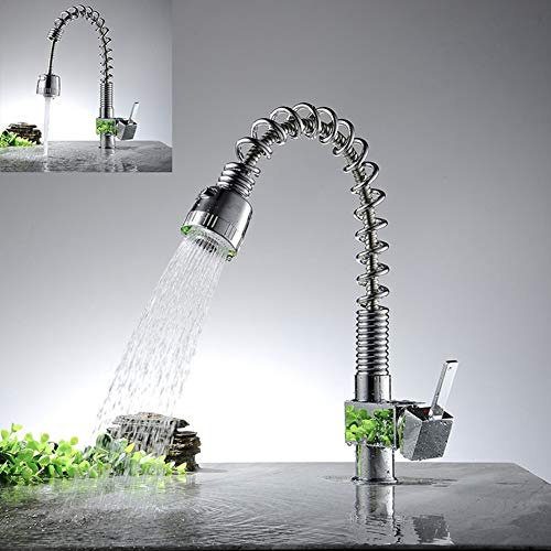 USZWBY Kitchen Faucet Pull Out Deck Mounted e Brass Monocomando Thermostat Faucet Mixer Taps,A