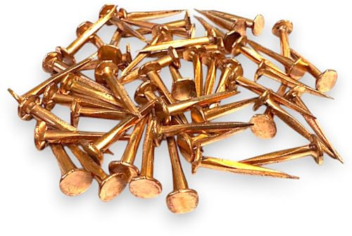 Solid Copper Cut Tacks – 25mm – Flat Head Upholstery Nails for Restoration, Boatbuilding & Craft – Rustproof, Non-Magnetic – 50g Packs