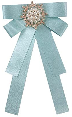 Elegante broche de cinta de perlas para mujer, pajarita, joyería preatada, clip de corbata para damas y niñas, fiesta de bodas, Plástico Metal
