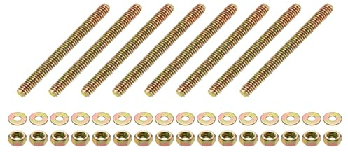 QUARKZMAN 8Pcs Barra Filettata Completa, 1/4 UNC x 2-3/4 Lunghezza Zincata Acciaio Al Carbonio Barre Filettate Complete Con Dadi E Rondelle Per Morsetti, Colore Zincato