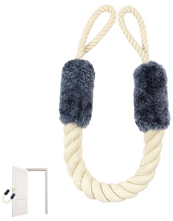 Baumwolle Türkordel Klemmschutz für Türen,Türstopper Klinke,Türklinken Stopper,Türstopper Seil Griff,Türaufhalter,Tür Offen Halter,Türklinken Schutz,Türklammer für Haustier Babys Kinder (Blau)