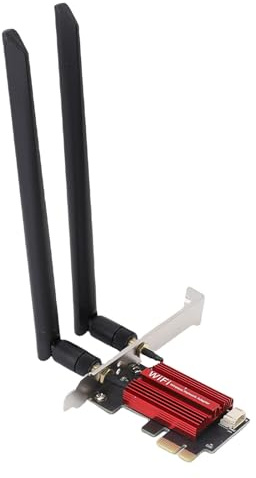 Focket WiFi 6E PCIe-kort, 4200Mbps Tri Band 6GHz 5GHz 2,4GHz BT5.2 PCIe-nätverkskort med Låg Latens med Dubbla 8dB-antenner för Streaming Av Stationär PC-spel