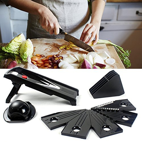 Chopper per cibo 5 in 1 Chopper e cernie per alimenti Affettaverdure tipo V Affettatrice per patate al limone Tritatutto per carote Utensile multiuso per alimenti e verdure