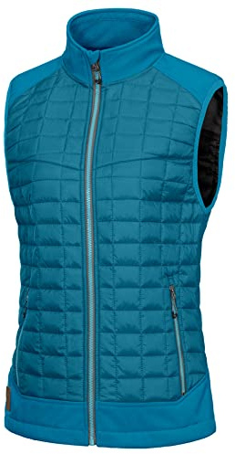 Little Donkey Andy Leichte Puffer Weste Damen Warme Ärmellose Outdoorjacke Wandern Reisen Laufen, Bright Blue L