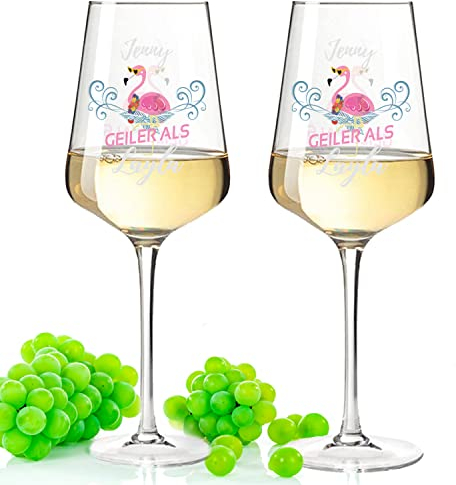 Leonardo Puccini Weinglas mit UV-Druck - Geiler als Layla Design - Personalisiert mit Namen - Geschenk für Weingenießer zum Grillfest Sommerfest - Optimal für Wein Cocktails Aperitif & Sangria