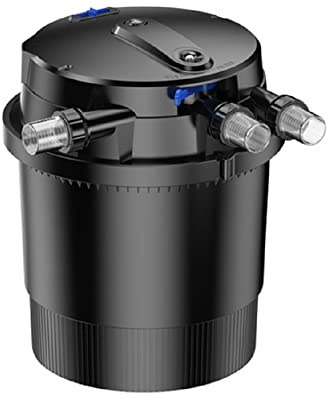 AquaOne Filtro de estanque a presión CPU-20000 I para estanques de hasta 40.000 litros, filtro de estanque orgánico incluye clarificador UVC de 36 W con limpieza automática e interruptor de tiempo
