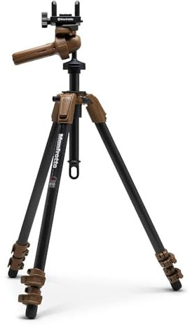 Manfrotto ALPHA S.H.O.T. Grip PRO Kit, Carbon Fiber Tripod, 360 Degree Grip Head w/Universal Saddle for Rifles, Optics, Scopes, 200PL Optics Plate, for SPORT Shooting, Observing, and Outdoors