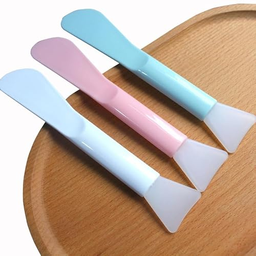 Wopanxye Confezione da 15 spatole cosmetiche per il viso, pennelli riutilizzabili in silicone per crema, artigianato, gel, argilla, fango, cucchiaio da trucco, applicatore multiuso per miscelare, cura