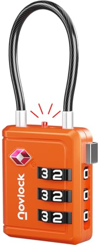 Cadenas TSA avec Indicateur d’Ouverture – pour Valise, Bagage Cabine, Sac à Dos – Accepté pour les Voyages en Avion – Lot de 1, Orange