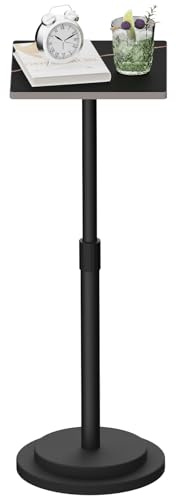 GUOHNHE Fyrkantigt dryckesbord, höjdjusterbart piedestalstativ, 1-pack, svart