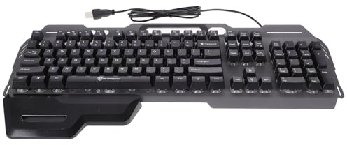 Tofficu Clavier USB Filaire 104 Touches LED Rétroéclairé pour Gaming Ergonomique Bureau avec Repose-Poignets Amovible Noir Conçu pour Joueurs Adultes