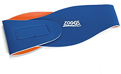 Zoggs Kids' Swimming Ear Band, Blue/Orange, Small/Medium