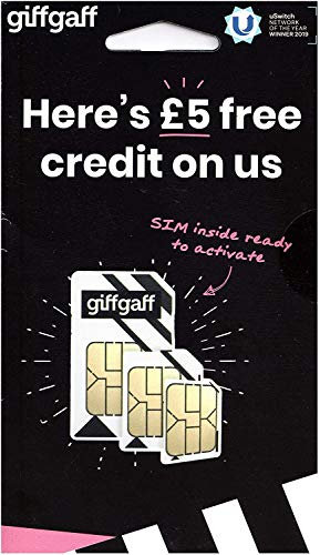 Giffgaff Nano/Micro/Standard SIM. Top Tariff Offers Unlimited Calls, Text, Data - Just Pay As You Go - no Contract. Multi Size, Fits All Devices. £5 Bonus Credit When You Top up £10 First Time.