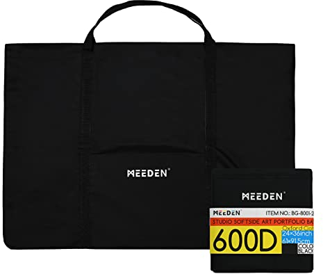 MEEDEN Kunstmappe Tragetaschen, 600D Oxford-Stoff Wasserdicht Künstler Portfolio Tasche, Tragetasche mit Schultergurt für A1/A2/A3/A4 Mappe, Zeichenbrett, Leinwand (61 X 91 cm)