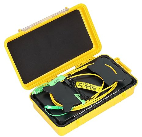 Uadme OTDR Fibra Optica 1000 m, Caja de Cable de Lanzamiento, Cable de Fibra Optica para Router, SC/APC a SC/APC Simplex Monomodo 9/125 μm