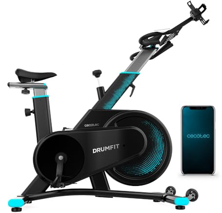 Cecotec Bicicleta Indoor DrumFit Indoor 7000 Magno Connected. Resistencia Magnética, Conectividad Bluetooth, Diseño Compacto, Sillín y Manillar Ergonómicos y Ajustables, Pantalla LCD