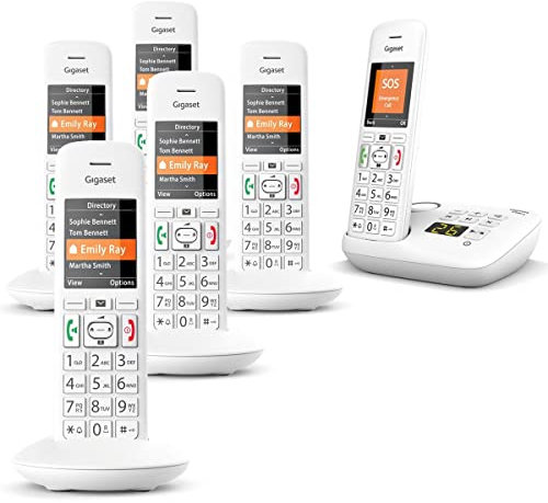 Gigaset E390A Six Big Button Home Cordless Phonewith Answer Machine, Nuisance Call Block and Hearing Aid Compatibility