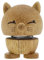 Hoptimist Tier, Katze, Holzdeko, Wackelfigur & Glücksbringer aus Holz, Skandinavisch, Deko Wohnzimmer, Büro & Schreibtisch, Tolle Kleine Geschenke, 5,5 x 5,9 x 7,3 cm, Small, Oak