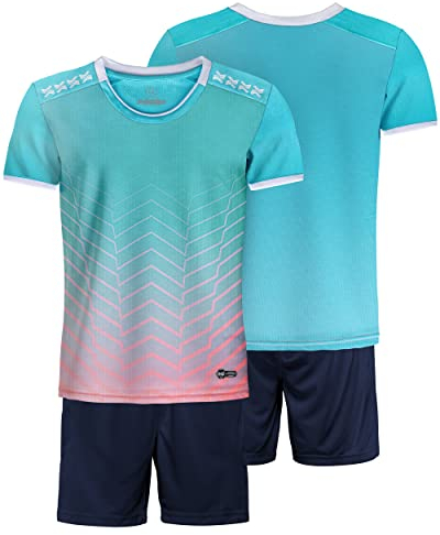 besbomig Jungen Fussball Uniform Trikots Set Kind Team Ausbildung Wettbewerb Sportbekleidung - Kurze Ärmel T-Shirt & Shorts Soccer Uniforms Trainingsanzug für Basketball Sport