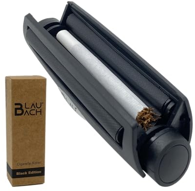 BLAUBACH® Zigarettenroller, Zigaretten Drehmaschine, Tabakroller 78 mm – BLAUBACH Black Edition (schwarz)