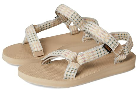 Teva Womens Original Universal Hook & Loop Sandals - Modern Check Taupe - 7 UK
