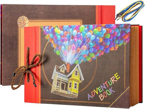 AIOR Adventure Book Album Fotografico 40 Pagine, DIY Scrapbooking Album Foto Retro Guestbook Anniversario Matrimonio Regalo Compleanno